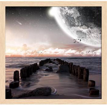 Artzfolio Planet Landscape View From A Beautiful Beach Framed Wall Art Painting Print Canvas 12 Inch X 12 3 Inch Painting Price In India Buy Artzfolio Planet Landscape View From A Beautiful