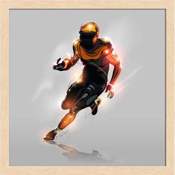 Artzfolio American Football Player Framed Wall Art Painting Print