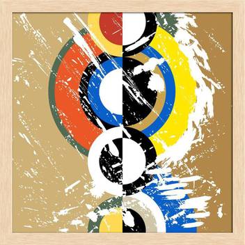 Artzfolio Abstract Vintage Style Circle Framed Wall Art Painting