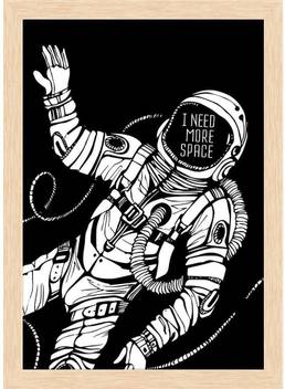 Artzfolio Space Concept With Astronaut Framed Wall Art Painting