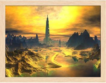 Artzfolio Alien Landscape Framed Wall Art Painting Print Canvas 12 Inch X 15 3 Inch Painting Price In India Buy Artzfolio Alien Landscape Framed Wall Art Painting Print Canvas 12 Inch X