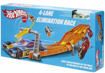 hot wheels four lane elimination track