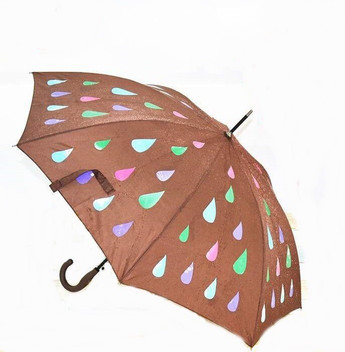 brown rain umbrella