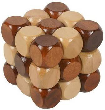 Volksrose 3d Wooden Brain Teaser Puzzle Diamond Cube Interlocking