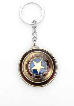 24x7 Rotating Premium The Avengers Captain America Shield Metal Keychain Matt Gold With Realistic Detailing Key Chain Price In India Buy 24x7 Rotating Premium The Avengers Captain America Shield Metal Keychain