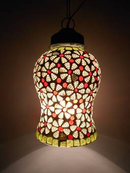 Susajjit Beatiful Flower Design Ceiling Lamp Fancy Mosaic Hanging