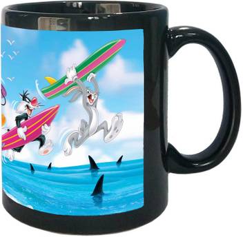 Arkist Bugs Bunny Sylvester The Cat Tweety Bird And Tas Black Ceramic Mug Price In India Buy Arkist Bugs Bunny Sylvester The Cat Tweety Bird And Tas Black Ceramic Mug Online