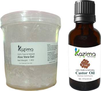 Kazima Aloe Vera Gel Raw 1kg And Castor Oil 15ml Ideal For Hair Growth Skin Treatment Face Acne Scars Moisturizer Price In India Buy Kazima Aloe Vera Gel Raw 1kg And Stir aloe vera butter, jojoba oil and coconut oil until properly mixed. kazima aloe vera gel raw 1kg and