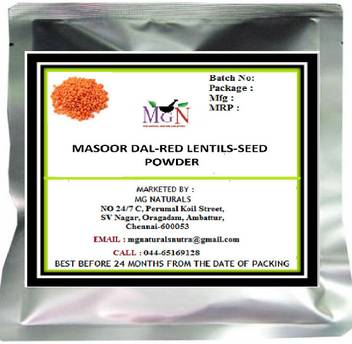 Masoor Dal Protein Per 100g Mg Naturals Masoor Dal Red Lentils Seed Powder 100 Gm Price In