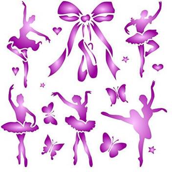Stencils For Walls Ballet Stencil Size 7 W X 7 H Reusable