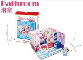 Cubicfun 3d Puzzle Diy Series Honey Room Bathroom 3d Puzzle Diy