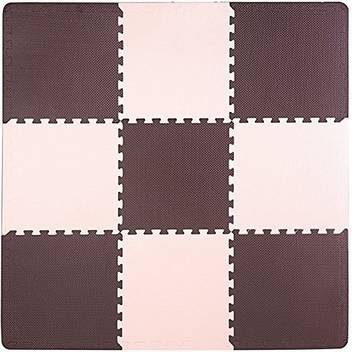 Superjare Interlocking Foam Tiles 9 Tiles 9 Tiles 9 Sq Ft Eva Puzzle Mat With End Borders Beige And Brown Interlocking Foam Tiles 9 Tiles 9 Tiles 9 Sq Ft