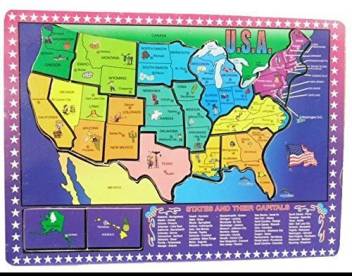 Dazzling Toys Educational Wooden United States Map Puzzle