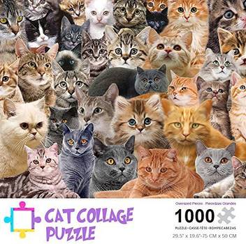 Joonem Meow Cat Jigsaw Puzzle Photo Collage Puzzle Game Of Cute