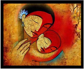 Canvaschamp Mom With Son Canvas 10 Inch X 10 Inch Painting Price