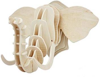 Wisdomtoy Diy 3d Wooden Animal Elephant Head Assembly Puzzle Art