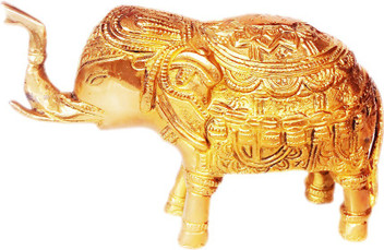 athizay Elephant Showpiece Brass Decorative Items 5 cm Tall Elephant Statue for Home Office Table Decor