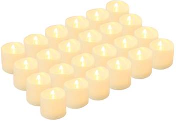 Jamboree Led Tea Light Flameless Candles Decorative Candles Battery Operated Led Candles Flickering Tealight Candles Pack Of 24 Warm White Candle Price In India Buy Jamboree Led Tea Light Flameless Candles