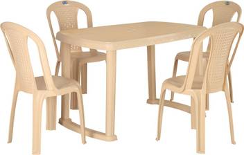 Nilkamal Shahenshah Rectangular Plastic 4 Seater Dining Set Price