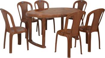 Nilkamal Grand Oval Plastic 6 Seater Dining Set Price In India