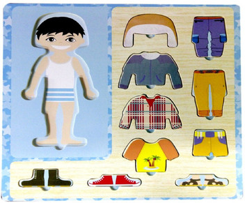 wooden dress up puzzle