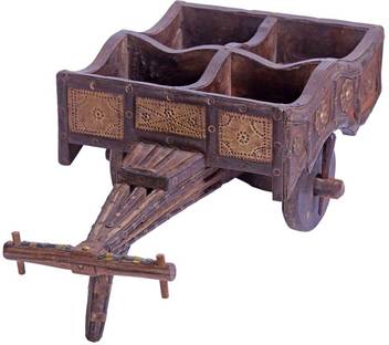 Fanusta Fanusta Antique Wooden Bullock Cart Rajasthani Pink City