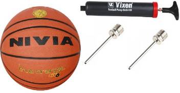 Nivia Combo Of 3 True Orange Basketball Size 6 Vixen Pump And