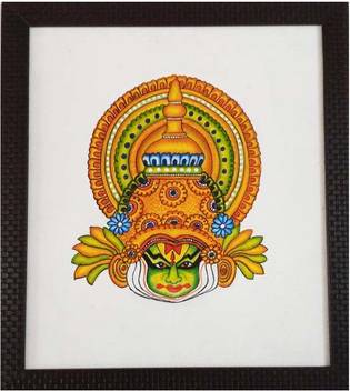 Keralashopee Kathakali Mural Canvas 14 Inch X 12 5 Inch Painting