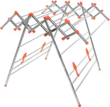 Meded Steel Floor Cloth Dryer Stand Meded Large Stainless Steel Cloth Drying Stand Foldable 9 Rods Square Pipe Design Price In India Buy Meded Steel Floor Cloth Dryer Stand
