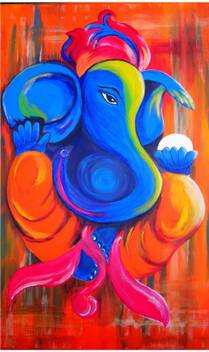 Ravgar Lord Ganesha Oil Painting Ganpati Bappa Mauraya Canvas Painting 12x16 Inch Unframed 30x42 Cm Rolled Canvas 16 Inch X 12 Inch Painting Price In India Buy Ravgar Lord Ganesha Oil #artist #paint #bappa #ganpatibappa #moryaa related search terms : ravgar lord ganesha oil painting