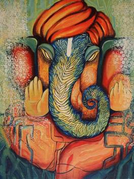 ravgar Lord Ganesha Ganpati Religion Modern Art Canvas Painting Wall Art  [12 x 16 inch] UnFramed Canvas 16 inch x 12 inch Painting Price in India -  Buy ravgar Lord Ganesha Ganpati