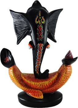 Ratnatraya Black Orange Color Lord Ganesha Idol Home Decor Showpiece Statue Big Size Decorative Ganpati Figurine Sculpture In Polyresin Decorative Showpiece 27 5 Cm Price In India Buy Ratnatraya No indian religious or ceremonial gathering starts without celebrating the presence of lord ganesha. orange color lord ganesha idol