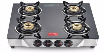 Prestige Deluxe Glass Stainless Steel Manual Gas Stove Price In