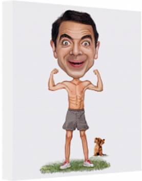 Canvaschamp Mr Bean Caricature Canvas 16 Inch X 8 Inch Painting