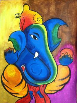 Ganesh Ji Painting Wall Poster Hd Fine Art Print Art Paintings