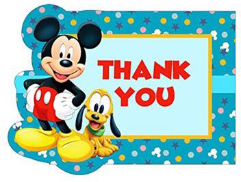 Party Propz Multicolor Thank You Tag Set Of 12 Mickey Mouse 1st