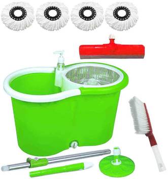 Crezon Dispenser Mop With 4 Refills With Floor Wiper With Brown Carpet Cleaner Random Color Send Blue Pink Green Mop Set Floor Wiper Cleaning Brush Price In India Buy Crezon Dispenser
