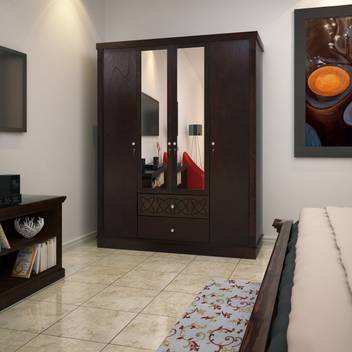Hometown Astra Solid Wood 4 Door Wardrobe Price In India Buy
