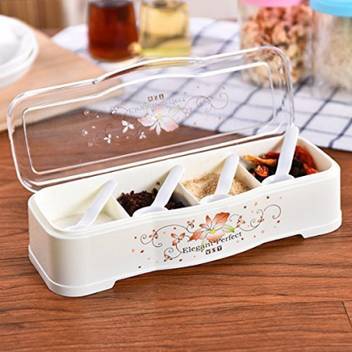 Swarish Transparent Seasoning Kitchen Salt Sugar Spice Storage Jar