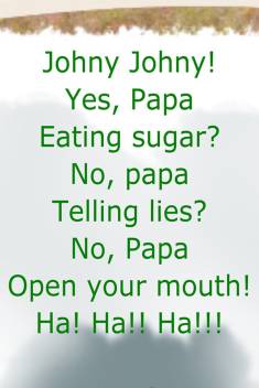 Johny Johny Yes Papa Eating Sugar No Poem لم يسبق له مثيل الصور