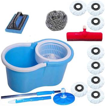 Crezon Classic Best Mop With 8 Microfibers With Tile Cleaner With