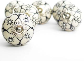 Casa Decor Pack Of 6 Designed Ceramic Cupboard Cabinet Door Knobs