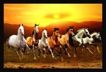 Dkh Lucky Seven Running Horse Canvas 10 Inch X 14 Inch Painting
