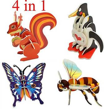 Omgod In1 3d Diy Assembly Toy Or Hobby Butterfly Squirrel