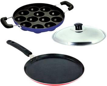 Lavelle Kitchen 4mm Mercury Non Induction Non Stick Economy Dosa Tawa Blue 12 Pit Appam Patra Tawa 28 Cm Diameter With Lid Price In India Buy Lavelle Kitchen 4mm Mercury Non Induction Non Stick