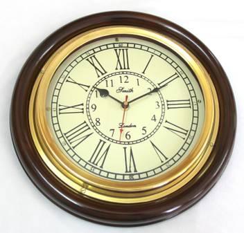 Artshai Antique Look Silent Wall Clock 12 Inch Brass And Wooden Analog 30 Cm X 7 Cm Wall Clock Price In India Buy Artshai Antique Look Silent Wall Clock 12 Inch