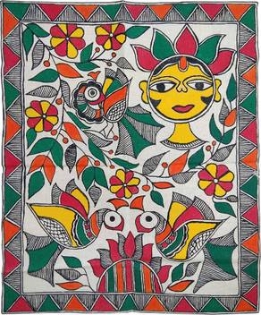 Renereit Fine On Cover Madhubani Watercolor 10 Inch X 12 Inch
