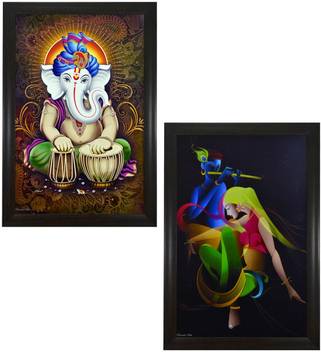 Trends On Wall Ganesh Ji Radha Krishna Acrylic 19 5 Inch X 13 5