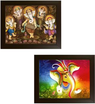 Trends On Wall Ganesh Ji Acrylic 13 5 Inch X 10 5 Inch Painting