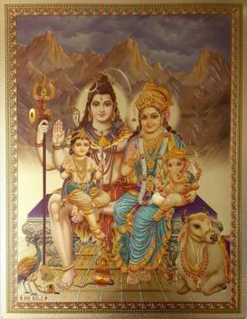 Kumkumarts Shiva Shankar And Parvati Wall Strick Poster 12 X 18